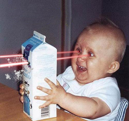 thefrogman:  One of my first major claims to fame was a website called Babies With Laser Eyes. These are some of my favorite creations from that.  