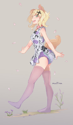 milkiitea: Cute dog girl I got commissioned to draw :D I really