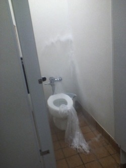 unheard-of-silence:  the-halloween-submaureen:  tODAY AT WORK, AT MCDONALD’S, THE TOILET IN THE GIRLS’ ROOM LIKE BLEW UP AND WAS BLASTING WATER LIKE A FIREHOSE NONSTOP AND IT FILLED LIKE A FOOT OF WATER THROUGH THE WHOLE JOINT AND WE HAD TO CLOSE