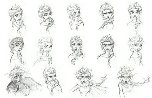 Beautiful drawings of Disney’s most complex character, Elsa (AKA the Snow Queen). disneyanimat
