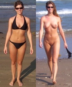 nudeisnotrude:  Another comparison shot, with a twist this time. 