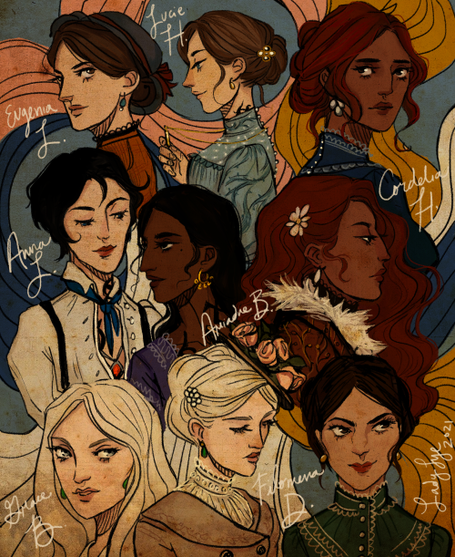 lady-lye: the girlies from Chain of Iron!! This started out as a doodle page and ended up as… whatev