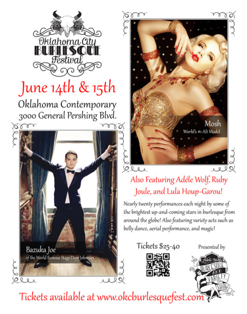 Performing for the Oklahoma City Burlesque Festival this SATURDAY, JUNE 15TH!