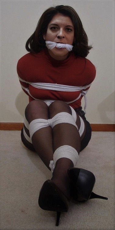 silviasouza:#crossdresser #pantyhose #high heels #tied #gagged Photomanipulation from my Tumblr frie