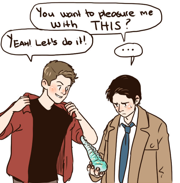 Fem!Dean and male!Cas fanart by screamingromeo. I've been looking