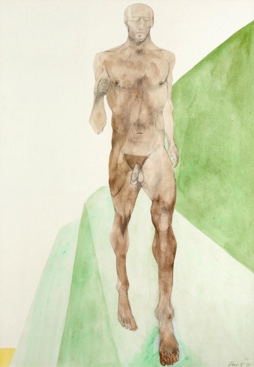 Elisabeth Frink (British, 1930-1993), Running Man, 1978. Watercolour on paper laid on card, 39 1/8 x