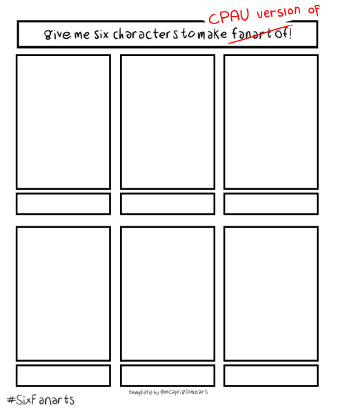 Give Me Six Character To Make CPAU Version Of.Christmas Party AU (aka CPAU) Belongs To @loverofpiggies