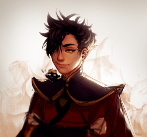 sugarsnaptea:rlllllly lazy sketch of firebender kuroo from atla au…..mayb someday ill finish 