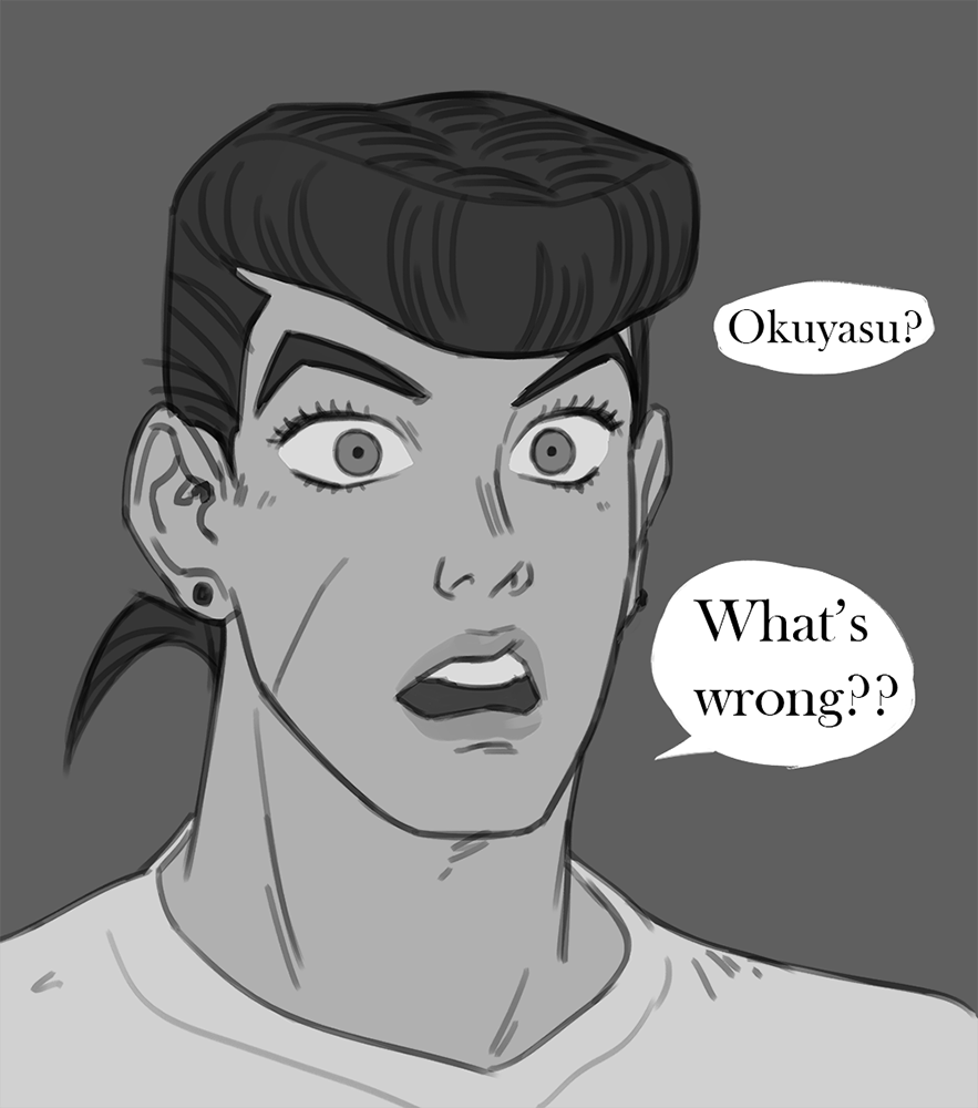 notanotherjojoblog:I’m glad Oku has a bro to hug him when he’s having a bad day.