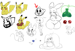 roymccloud:@keijimatsu and I did some late-night OC doobles–mainly on pikachu I guess!He made this really cute teacher-like pikachu I just had to draw too.Enjoy our other stuff there too i’m not gonna tag.Laura’s name is now Pebbles ;9