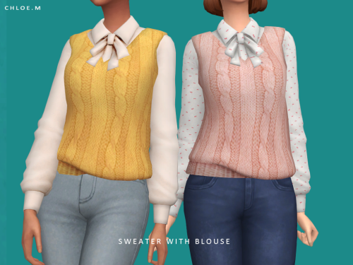 ChloeM-Sweater with BlouseCreated for :The Sims412 colorsHope you like it!Download:TSRPLEASE DONOT r