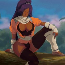 tovio-rogers:  #yoruichi drawn up for #patreon. Alternate version and psd available there soon