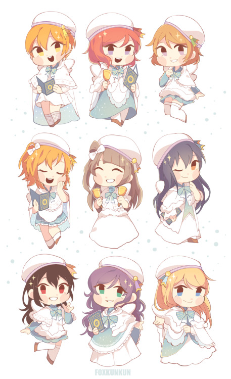 foxkunkun:Love live christmas set stickers to be sold at comic fiesta 2015!! Booth @ G4, see ya guys