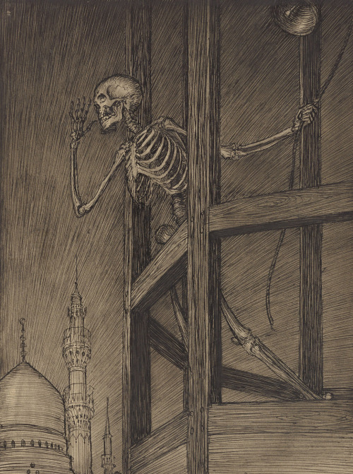 deathandmysticism:Edmund J. Sullivan, Death in a Bell Tower, 1912