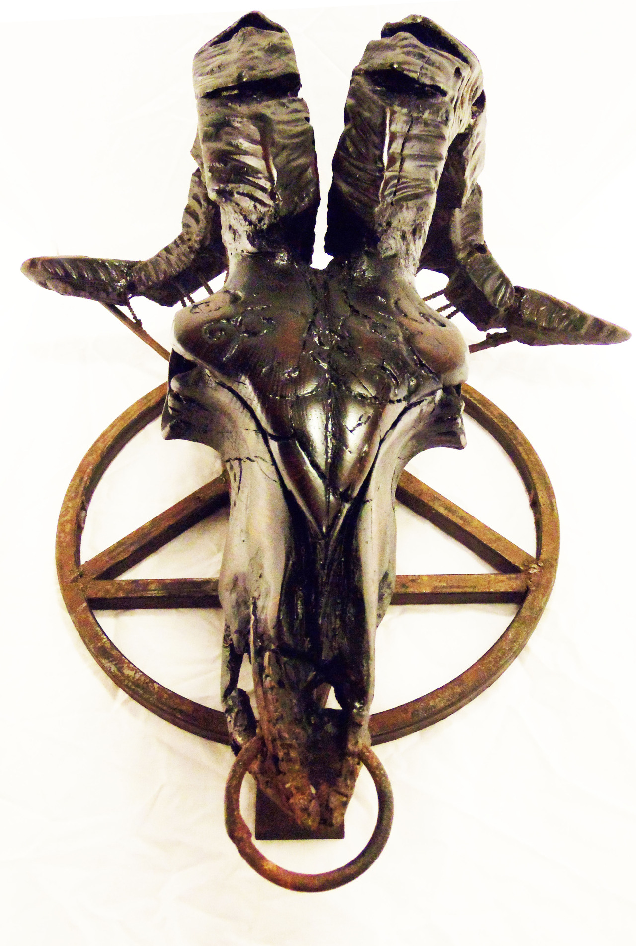 sacrificialskarricide:  Capra Satanicus Hircus no.2 Wood, Metal 2013  Killian Skarr