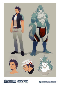 kurokawasudou:  BEASTRANCERS Character Design犬神ジロー