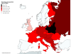 Percentage of population killed in World War 2.