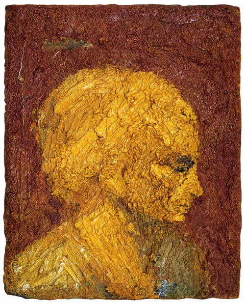 Frank Auerbach — Head of E.O.W.,  1957.  Painting: oil on canvas, 51 x 41 cm. Marlborough Fine Art, 