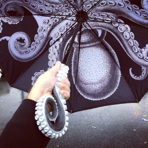 tophatandgoggles: Release the kraken umbrella! #rainyday #krakenrum #swag