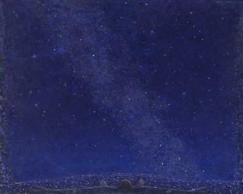 Starry Night  -  Co Westerik , 1996, Dutch, 1924 - 10 September 2018  R.I.P.Tempera  en Alkyd and oi