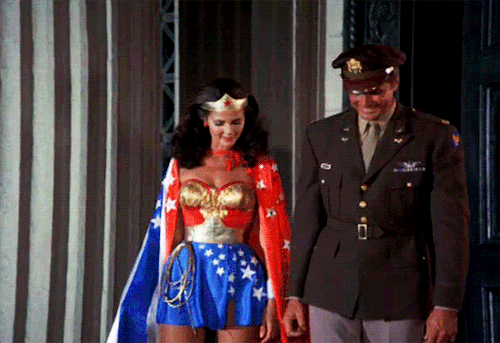 wonderwomansource:Wonder Woman and Steve Trevor in Wonder Woman (1975 - 1979)