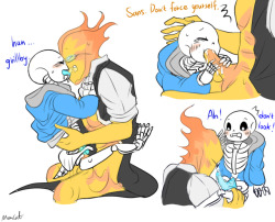 weirddworms:  oaytacnoom: [NSFW]  Grillby &amp; Sans i’m so glad this exists omg 