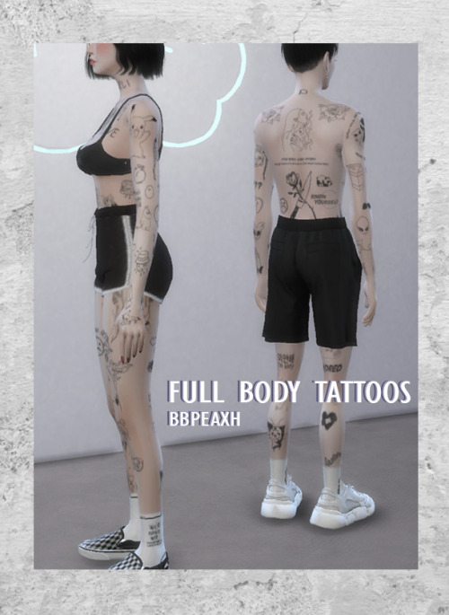 bbpeaxh: Full body tattoos☻Hi this is my first time sharing cc, I hope you like it!- don’t re-