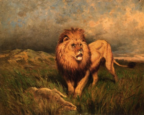 rosa-bonheur:Lion and Prey (also known as The Kill), 1847, Rosa Bonheur