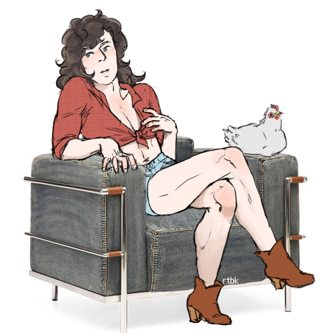 rutobuka2:  my try at the Daisy Duke for reapersun’s denim chair drawing I laughed