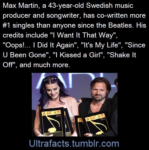 ultrafacts:  Since 1999, Martin has written and co-written 19 Billboard Hot 100