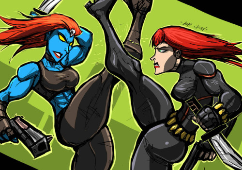 XXX sabrerine911:  Mystique vs Black Widow sketcho photo