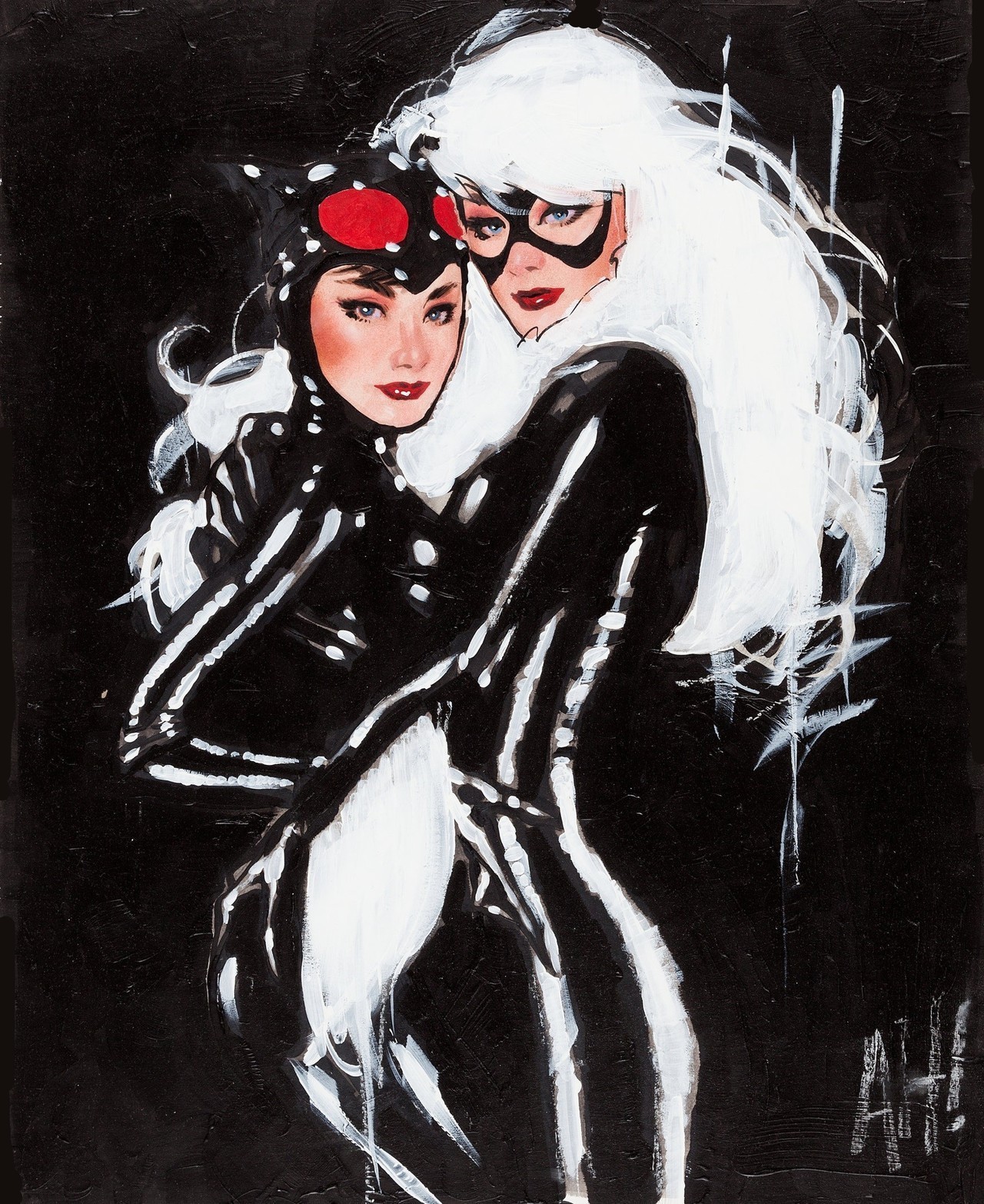 Superheroes Or Whatever — Catwoman And Black Cat By Adam Hughes