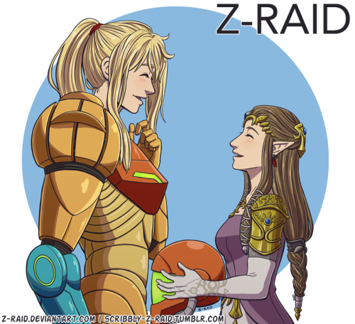 scribbly-z-raid: Commission for @acelious! It’s some Samus X Zelda goodness. Commission info!