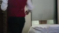 Teasing the hotel service guy.. By Picadilla