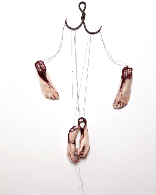 darksilenceinsuburbia:  Sarah Best 2012, mixed medium, 32”x48” (size variable) sarahbestny.com 
