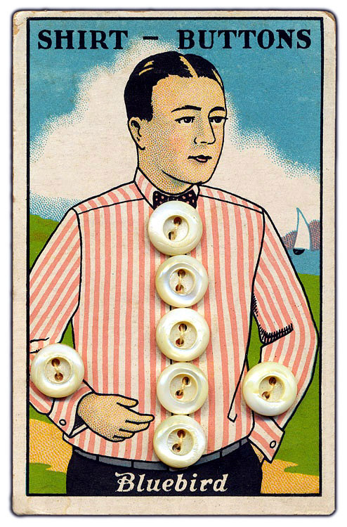 buzz-o-graph:Bluebird Shirt-Buttons, 1930s