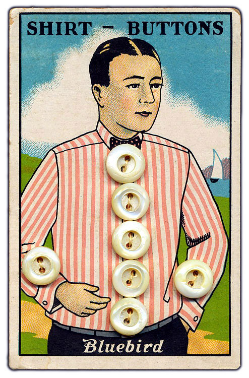 buzz-o-graph:Bluebird Shirt-Buttons, 1930s