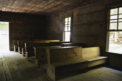 Little Greenbrier School in the Great Smoky Mountains. The schoolhouse was built in 1882 and it stil