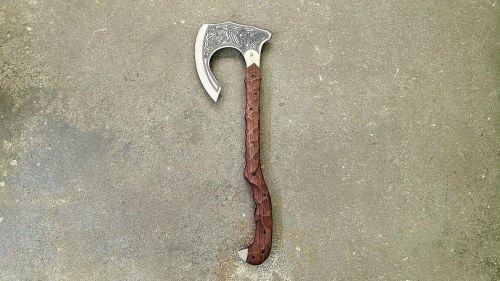 celtichammerclub: Another axe I had the privilege of working on! The artwork on this one depicts Odi