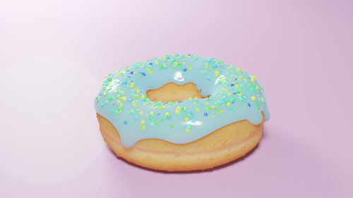 Progression of…… noot…….-[ID: A series of images showing the progression of a 3D modelled doughnut f