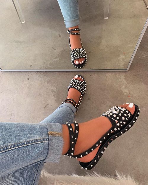 Unique and sexy studded sandals