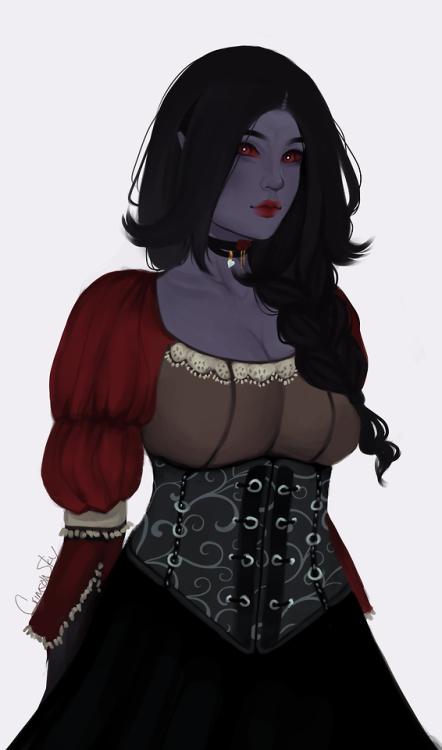 crimskyrim:  Character Prize Drawing for @yarti~ of her gorgeous dunmerThank you for being so patien