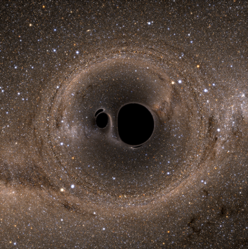 just–space:  The collision of two black holes js