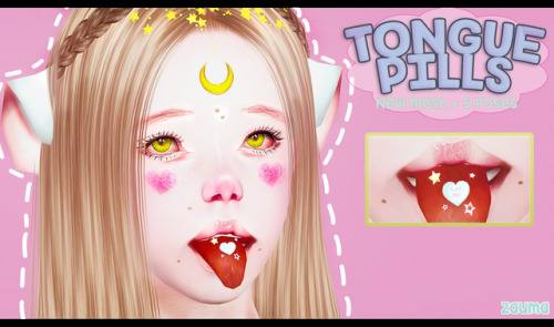 TS3 TONGUE PILLS ACCHello! I made this pills inspired by SL is just some hearts and stars attached t