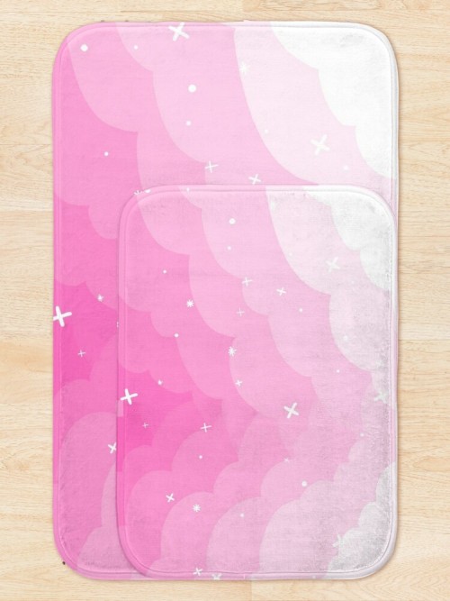 magicalshopping: ♡ Pink Sparkly Cloud Bath Mat by DandiestArt22 ♡