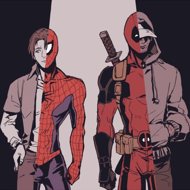 StellarFaction — Peter & Wade #spiderman #deadpool #peterparker...