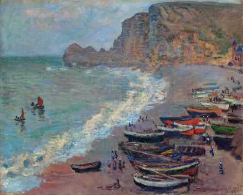 claudemonet-art:  The Beach at Etretat, 1883 Claude Monet 