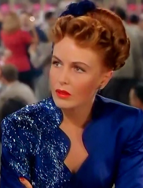 This blue dress adorned with sequins was first seen on Frances Gifford as Laura Denein the 1948 fil