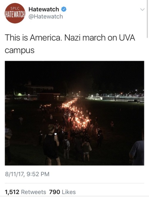 yeah so there’s a neo nazi/white supremacy rally going on in charlottesville where they are li