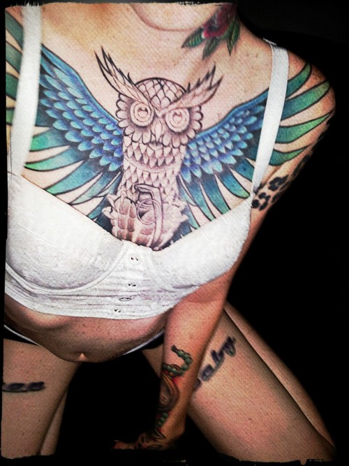 ryanking6669: creepyinkeddarling: #chestpiece #girlswithink #owl  WOW hot picture of you